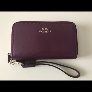 Coach double zipper wallet wristlet